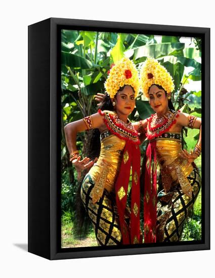 Golden Dancers in Traditional Dress, Bali, Indonesia-Bill Bachmann-Framed Stretched Canvas
