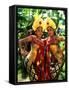 Golden Dancers in Traditional Dress, Bali, Indonesia-Bill Bachmann-Framed Stretched Canvas