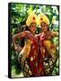 Golden Dancers in Traditional Dress, Bali, Indonesia-Bill Bachmann-Framed Stretched Canvas