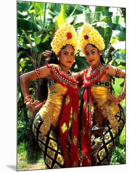 Golden Dancers in Traditional Dress, Bali, Indonesia-Bill Bachmann-Mounted Photographic Print