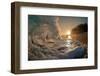 Golden Dawn-Shorebreak at sunrise, Breaking ocean wave, Kauai, Hawaii-Mark A Johnson-Framed Photographic Print