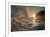 Golden Dawn-Shorebreak at sunrise, Breaking ocean wave, Kauai, Hawaii-Mark A Johnson-Framed Photographic Print