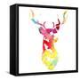 Golden Deer Bust-null-Framed Stretched Canvas