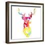 Golden Deer Bust-null-Framed Art Print