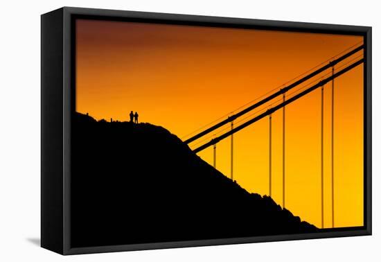 Golden Detail, Sunrise Light at Golden Gate Bridge, San Francisco-Vincent James-Framed Stretched Canvas