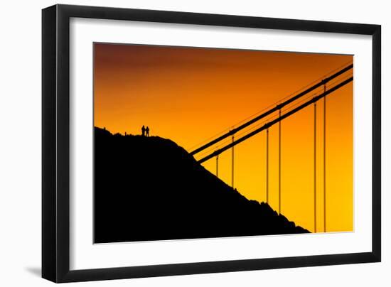 Golden Detail, Sunrise Light at Golden Gate Bridge, San Francisco-Vincent James-Framed Photographic Print