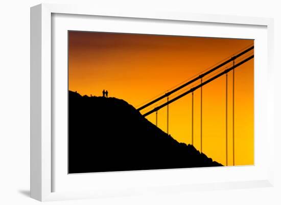 Golden Detail, Sunrise Light at Golden Gate Bridge, San Francisco-Vincent James-Framed Photographic Print