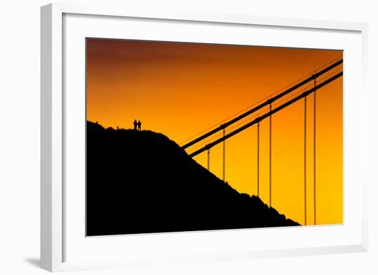 Golden Detail, Sunrise Light at Golden Gate Bridge, San Francisco-Vincent James-Framed Photographic Print