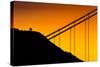 Golden Detail, Sunrise Light at Golden Gate Bridge, San Francisco-Vincent James-Stretched Canvas