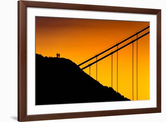 Golden Detail, Sunrise Light at Golden Gate Bridge, San Francisco-Vincent James-Framed Photographic Print