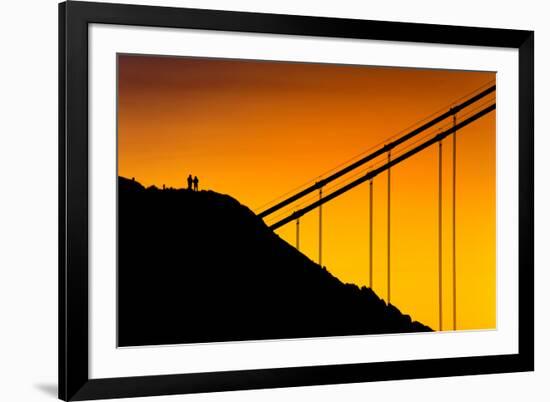 Golden Detail, Sunrise Light at Golden Gate Bridge, San Francisco-Vincent James-Framed Photographic Print