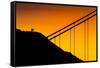 Golden Detail, Sunrise Light at Golden Gate Bridge, San Francisco-Vincent James-Framed Stretched Canvas