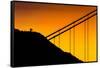 Golden Detail, Sunrise Light at Golden Gate Bridge, San Francisco-Vincent James-Framed Stretched Canvas