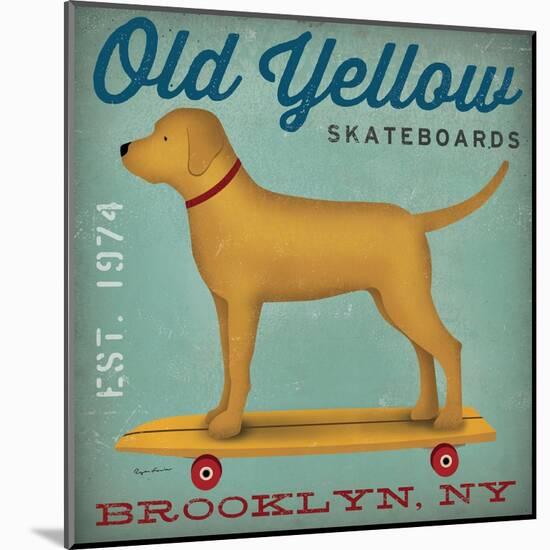 Golden Dog on Skateboard-Ryan Fowler-Mounted Art Print