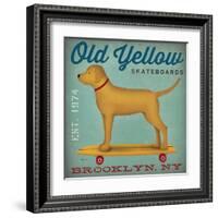 Golden Dog on Skateboard-Ryan Fowler-Framed Art Print