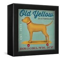 Golden Dog on Skateboard-Ryan Fowler-Framed Stretched Canvas