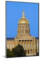 Golden dome of Iowa State Capital building, Des Moines, Iowa-null-Mounted Photographic Print