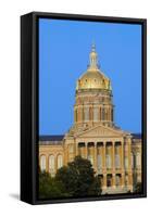 Golden dome of Iowa State Capital building, Des Moines, Iowa-null-Framed Stretched Canvas