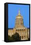 Golden dome of Iowa State Capital building, Des Moines, Iowa-null-Framed Stretched Canvas