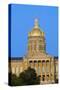 Golden dome of Iowa State Capital building, Des Moines, Iowa-null-Stretched Canvas