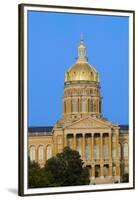 Golden dome of Iowa State Capital building, Des Moines, Iowa-null-Framed Premium Photographic Print