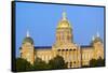 Golden dome of Iowa State Capital building, Des Moines, Iowa-null-Framed Stretched Canvas