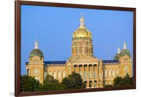 Golden dome of Iowa State Capital building, Des Moines, Iowa-null-Framed Photographic Print