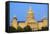 Golden dome of Iowa State Capital building, Des Moines, Iowa-null-Framed Stretched Canvas