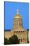 Golden dome of Iowa State Capital building, Des Moines, Iowa-null-Stretched Canvas