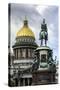 Golden Dome of St. Isaac's Cathedral Built in 1818 and the Equestrian Statue of Tsar Nicholas-Gavin Hellier-Stretched Canvas