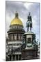 Golden Dome of St. Isaac's Cathedral Built in 1818 and the Equestrian Statue of Tsar Nicholas-Gavin Hellier-Mounted Photographic Print