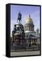 Golden Dome of St. Isaac's Cathedral Built in 1818 and the Equestrian Statue of Tsar Nicholas-Gavin Hellier-Framed Stretched Canvas