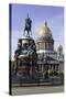 Golden Dome of St. Isaac's Cathedral Built in 1818 and the Equestrian Statue of Tsar Nicholas-Gavin Hellier-Stretched Canvas