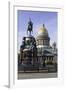 Golden Dome of St. Isaac's Cathedral Built in 1818 and the Equestrian Statue of Tsar Nicholas-Gavin Hellier-Framed Photographic Print