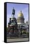 Golden Dome of St. Isaac's Cathedral Built in 1818 and the Equestrian Statue of Tsar Nicholas-Gavin Hellier-Framed Stretched Canvas