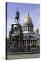 Golden Dome of St. Isaac's Cathedral Built in 1818 and the Equestrian Statue of Tsar Nicholas-Gavin Hellier-Stretched Canvas