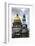 Golden Dome of St. Isaac's Cathedral Built in 1818 and the Equestrian Statue of Tsar Nicholas-Gavin Hellier-Framed Photographic Print
