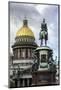 Golden Dome of St. Isaac's Cathedral Built in 1818 and the Equestrian Statue of Tsar Nicholas-Gavin Hellier-Mounted Photographic Print