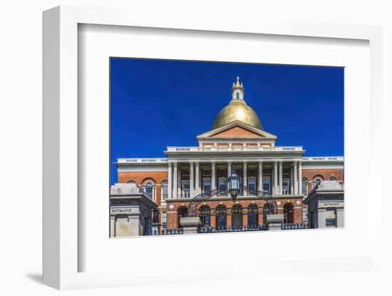 Golden Dome State House State Legislature Governor Office, Boston, Massachusetts.-William Perry-Framed Photographic Print