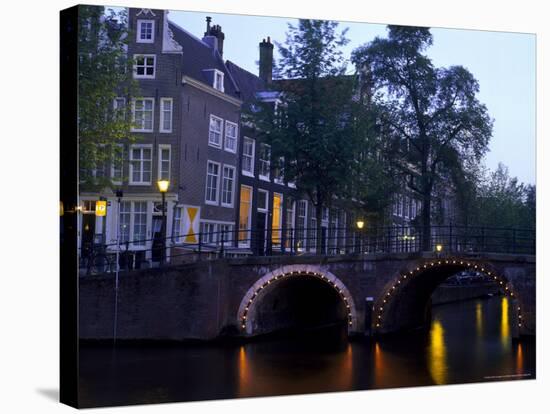 Golden Elbow, Herengracht, Amsterdam, Holland-Walter Bibikow-Stretched Canvas