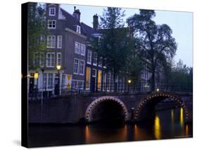 Golden Elbow, Herengracht, Amsterdam, Holland-Walter Bibikow-Stretched Canvas