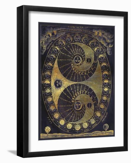 Golden Elements Of The Moon Astronomy Chart-Tina Lavoie-Framed Giclee Print