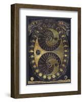 Golden Elements Of The Moon Astronomy Chart-Tina Lavoie-Framed Giclee Print