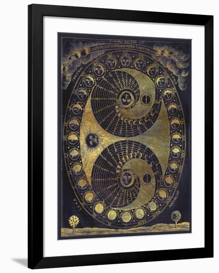 Golden Elements Of The Moon Astronomy Chart-Tina Lavoie-Framed Giclee Print