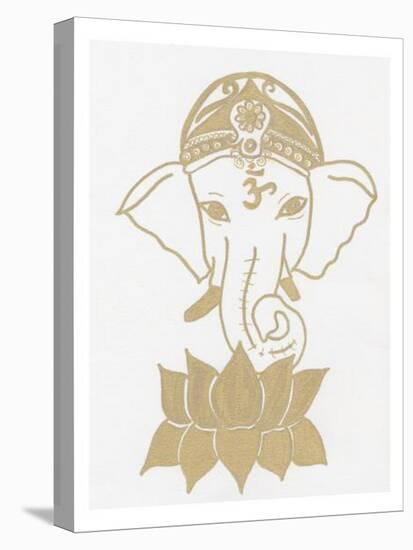 Golden Elephant Lotus-Pam Varacek-Stretched Canvas