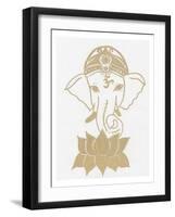 Golden Elephant Lotus-Pam Varacek-Framed Art Print
