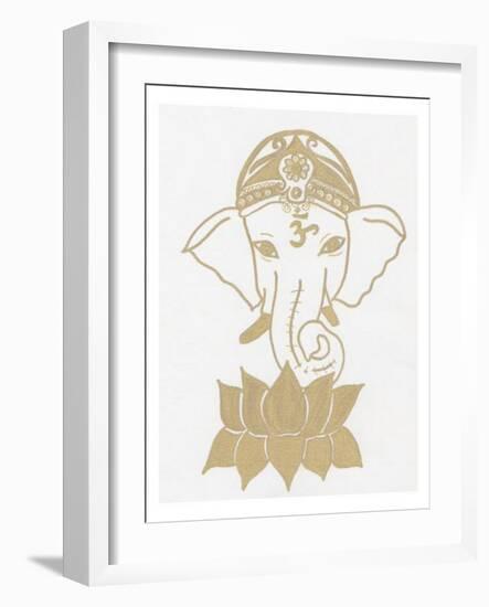 Golden Elephant Lotus-Pam Varacek-Framed Art Print