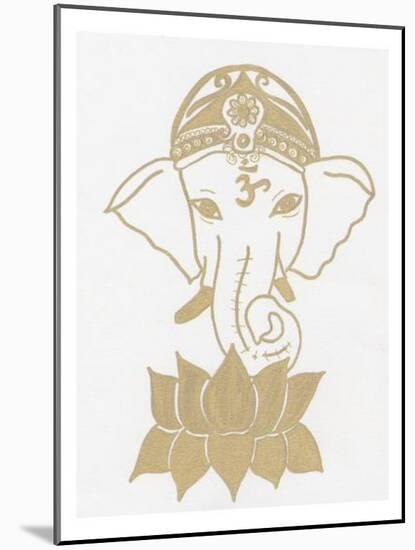 Golden Elephant Lotus-Pam Varacek-Mounted Art Print