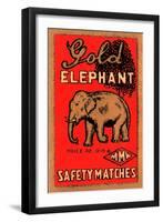 Golden Elephant-null-Framed Art Print