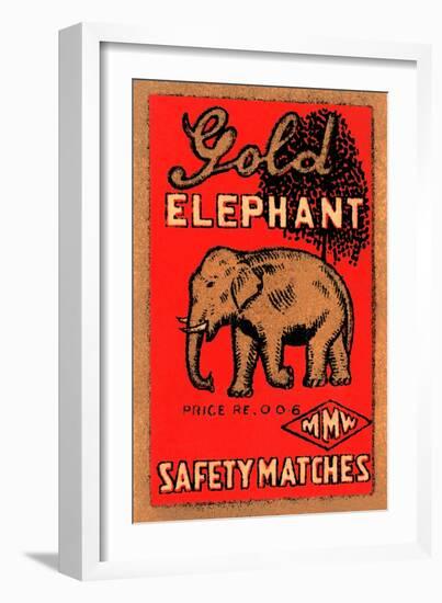 Golden Elephant-null-Framed Art Print